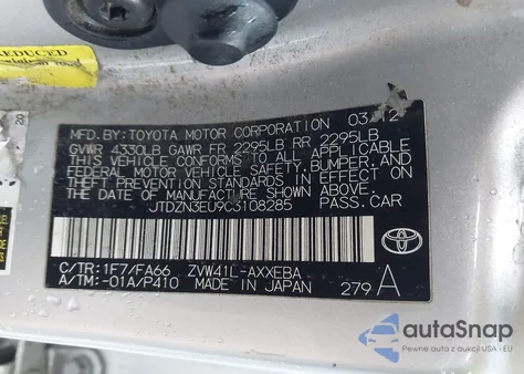 2012 Toyota Prius V Three z USA, uszkodzony, nr VIN JTDZN3EU9C3108285
